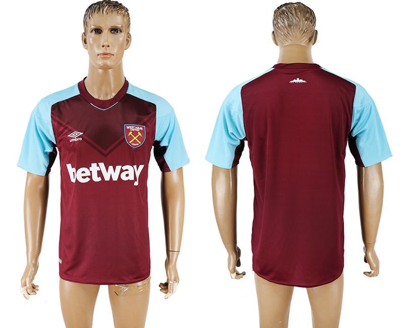 2017-2018 West Ham United Football Club   football jersey red