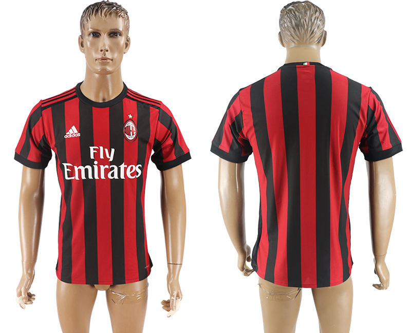 Maillot de football AC MILAN 2017-18, n'importe quel nom est ok, rouge et noir