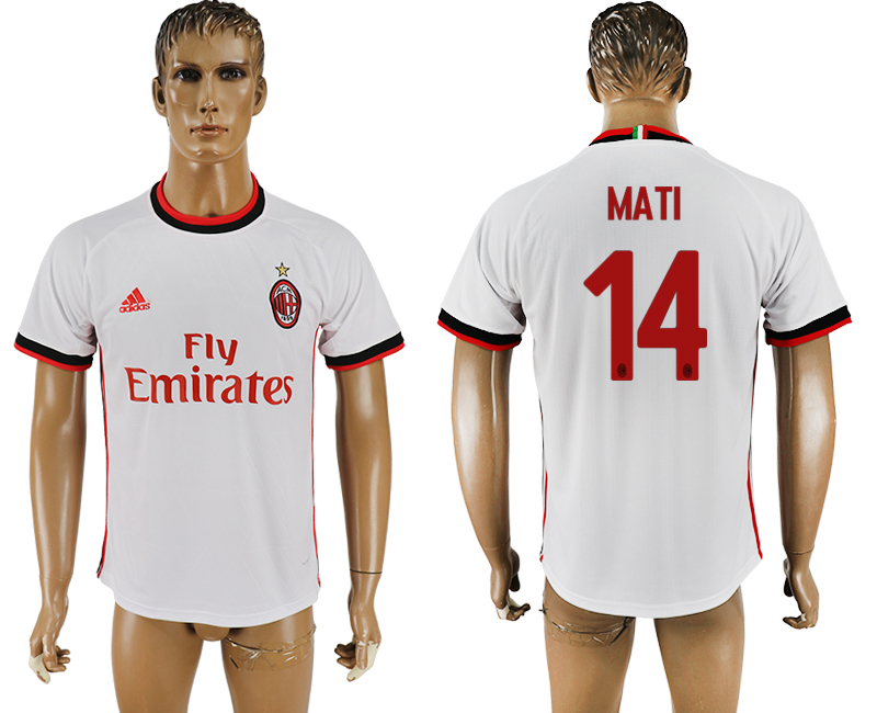 2017-18 football jersey  AC MILAN MATI #14 WHITE