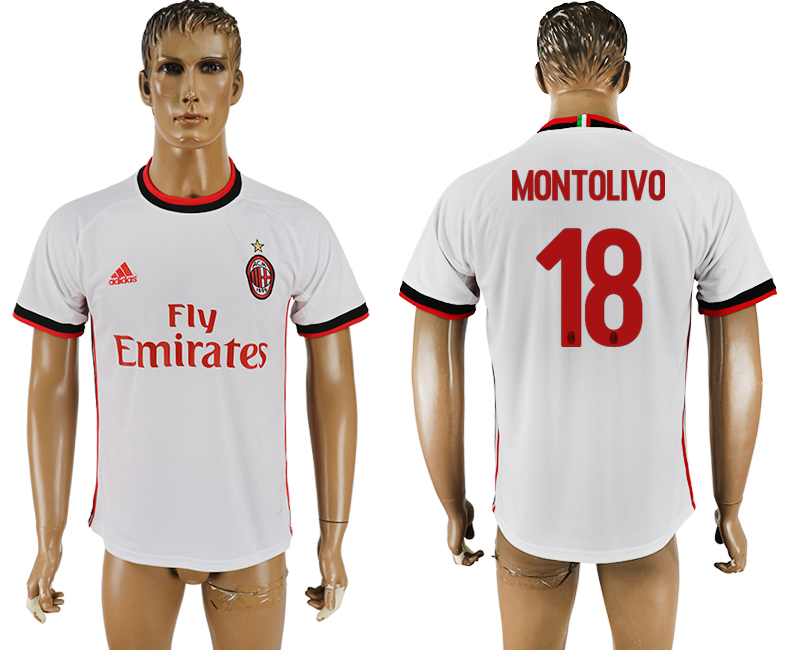 2017-18 football jersey  AC MILAN MONTOLIVO #18  WHITE