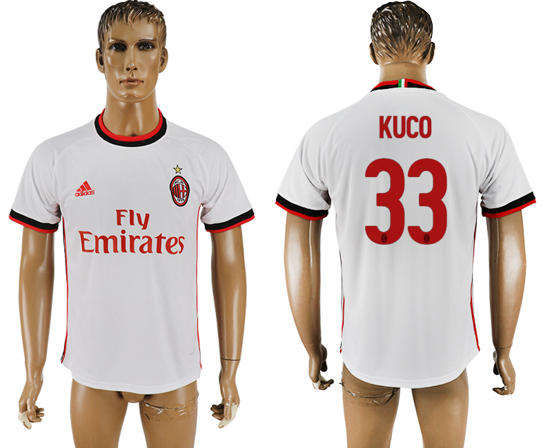 2017-18 football jersey  AC MILAN KUCO #33 WHITE