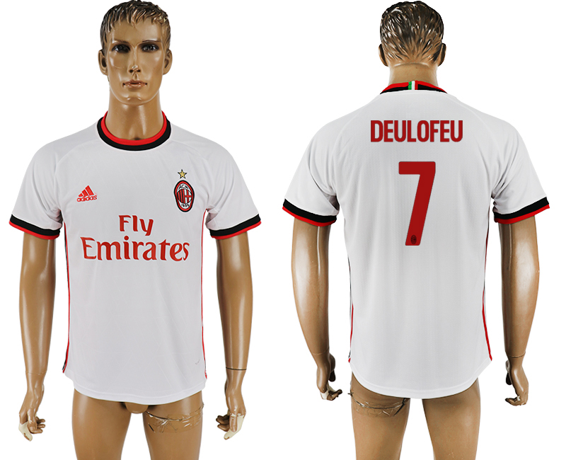 2017-18 football jersey  AC MILAN DEULOFEU #7 WHITE