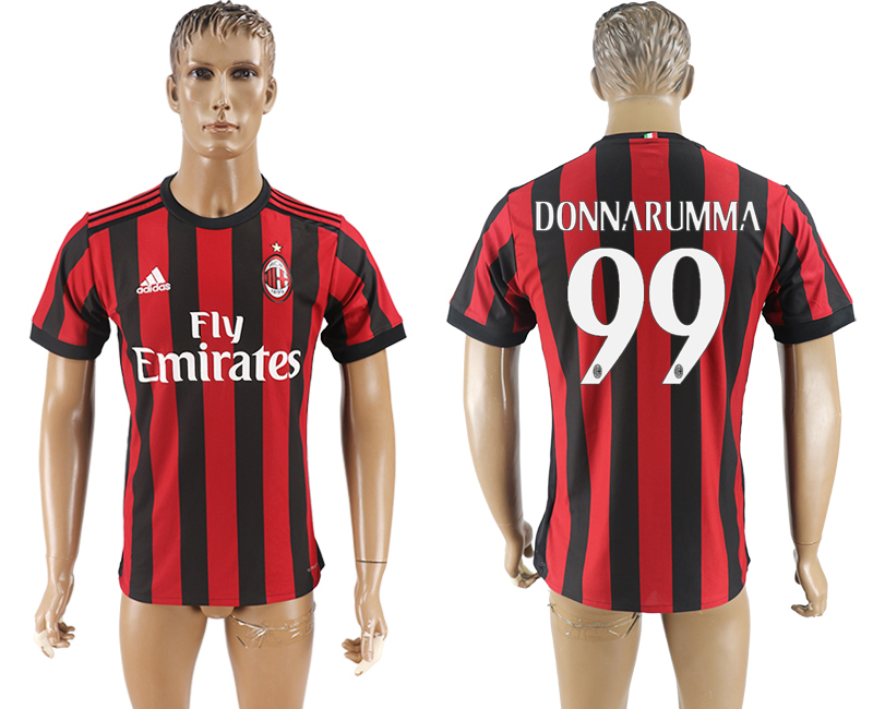 2017-18 Soccer Jersey AC Milan Football Club #99 RED &BLACK