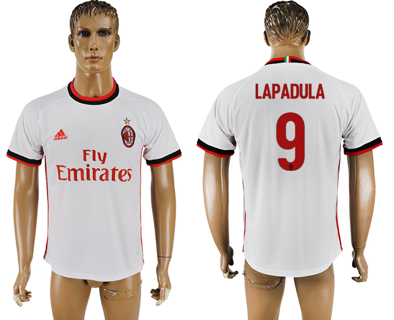 2017-18 football jersey  AC MILAN LAPADULA #9 WHITE