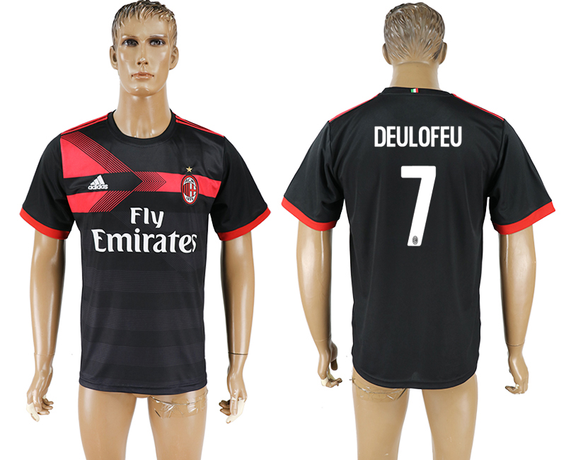 2017-18 AC Milan Deulofeu Soccer Jersey #7