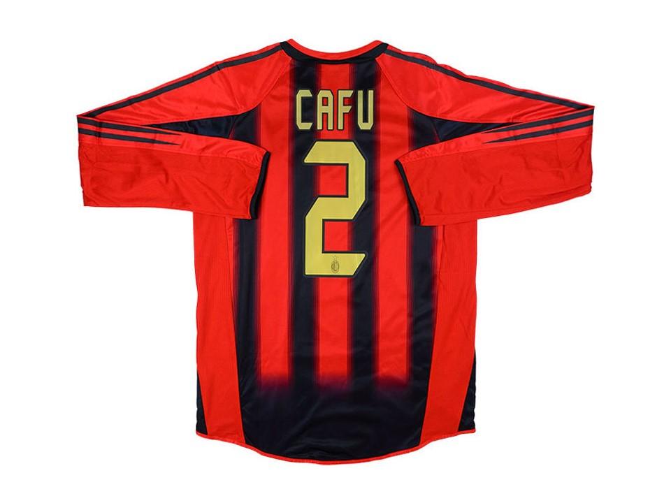 Ac Milan 2004 2005 Cafu 2  Long Sleeve Home Football Shirt Soccer Jersey