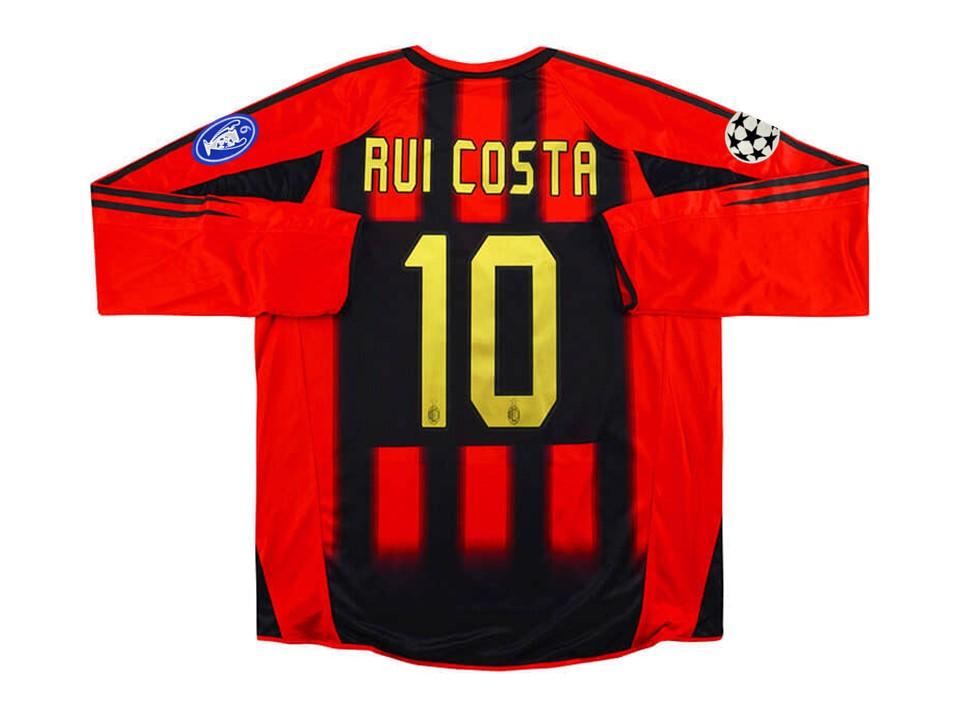 Ac Milan 2004 2005 Rui Costa 10  Long Sleeve Home Football Shirt Soccer Jersey