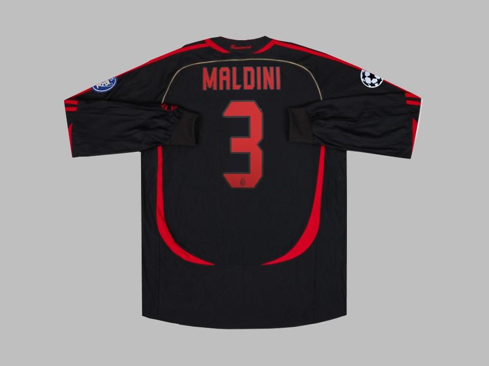 Ac Milan 2006 2007 Away Shirt Long Sleeve Champions League Maldini 3
