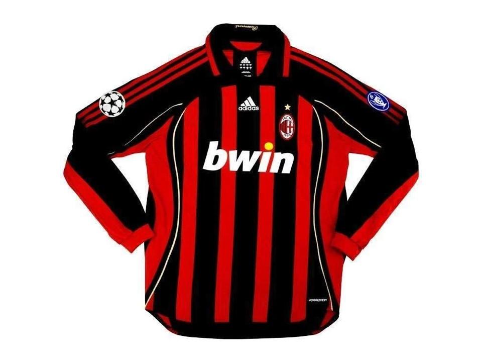 Maillot de football &#224;  manches longues &#224;  domicile de l\'AC Milan 2006 2007