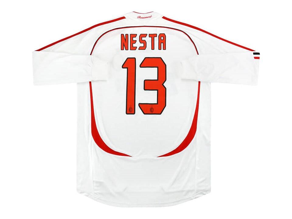 Ac Milan 2007 Nesta 13 Long Sleeve Away Football Shirt Soccer Jersey