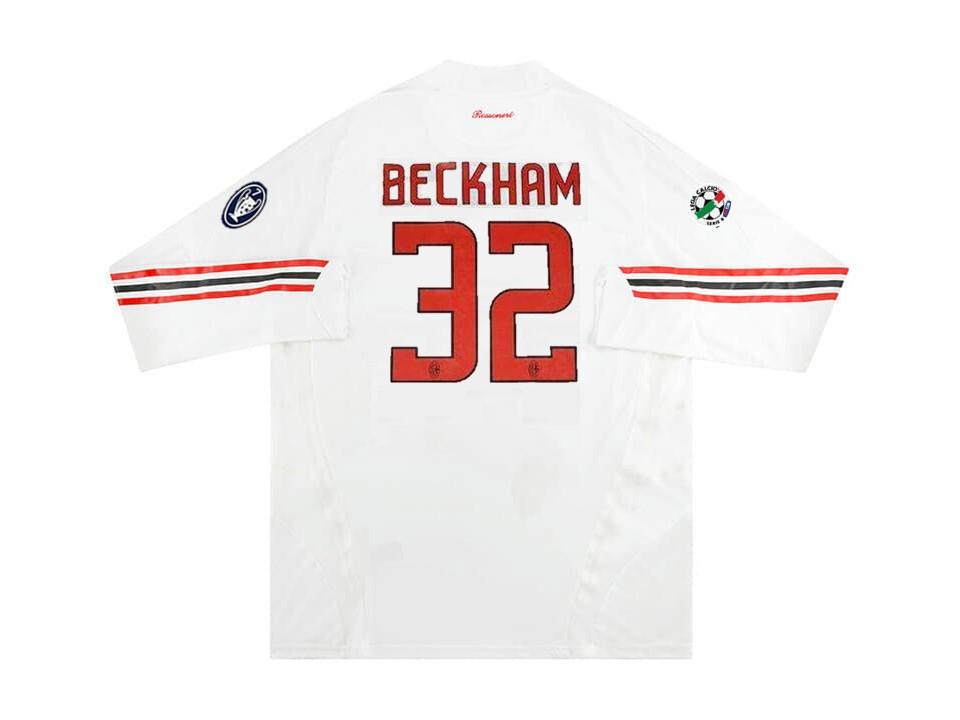Ac Milan 2008 2009 Beckham 32 Long Sleeve Away Football Shirt Soccer Jersey