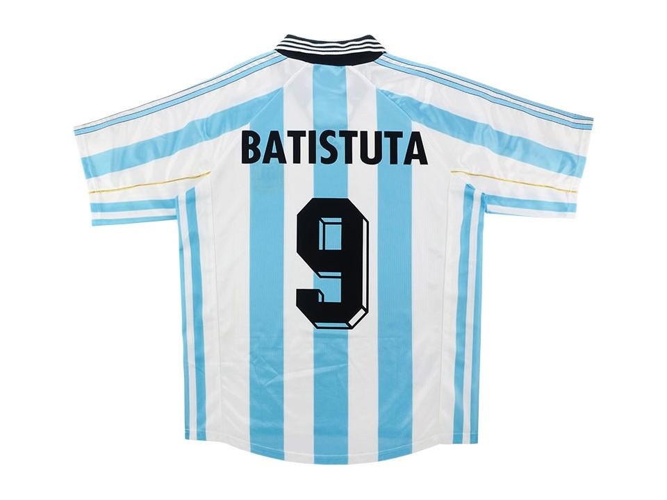 Argentina 1998 Batistuta 9 World Cup Home Football Shirt Soccer Jersey