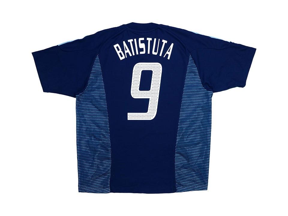 Argentina 2002 Batistuta 9 World Cup Away Football Shirt Soccer Jersey