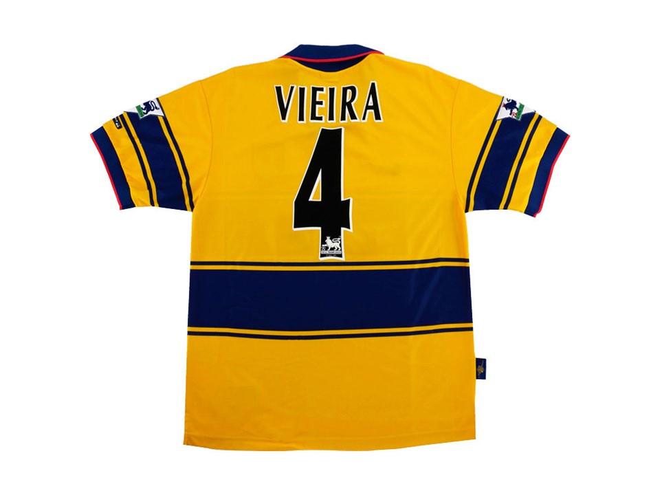 Arsenal 1997 Vieira 4  Away Yellow Jersey