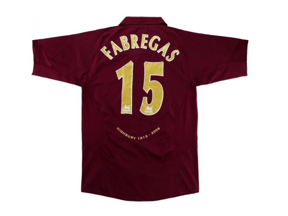 Arsenal 2005 2006 Fabregas 15 Highbury Football Shirt Soccer Jersey