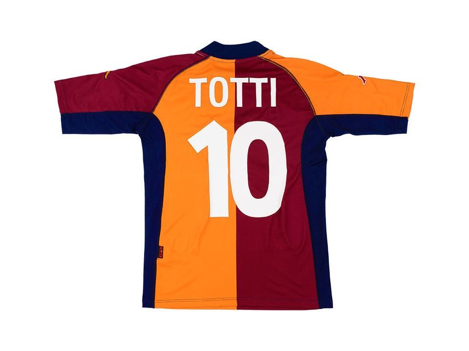As Roma 2001 2002 Home Totti 10 Football Shirt Soccer Jersey
