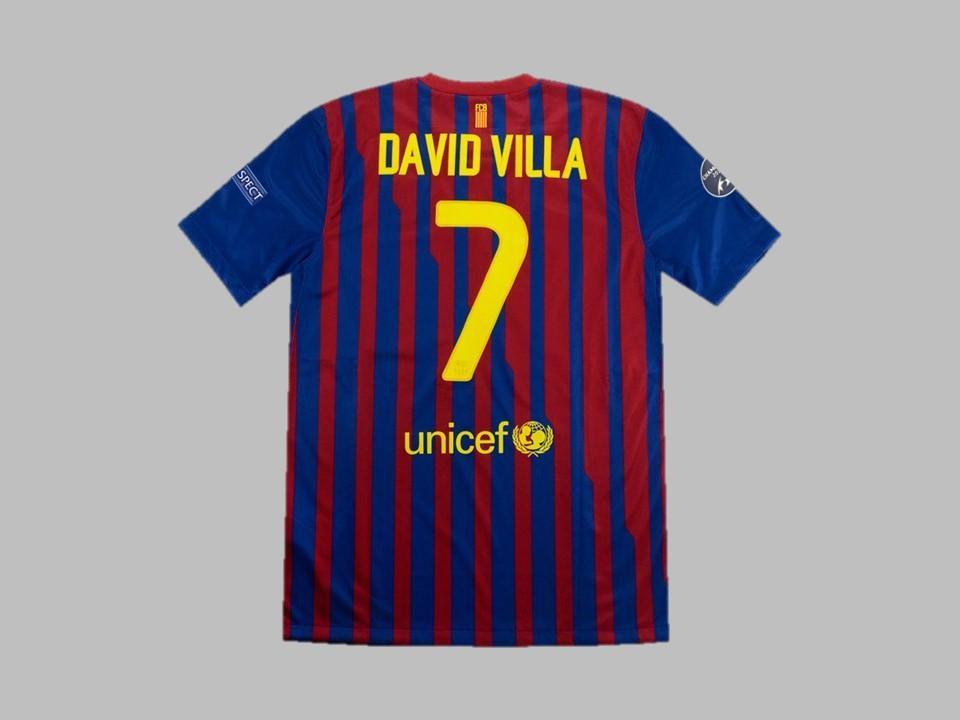 Barcelona 2011 2012 David Villa 7 Home Shirt