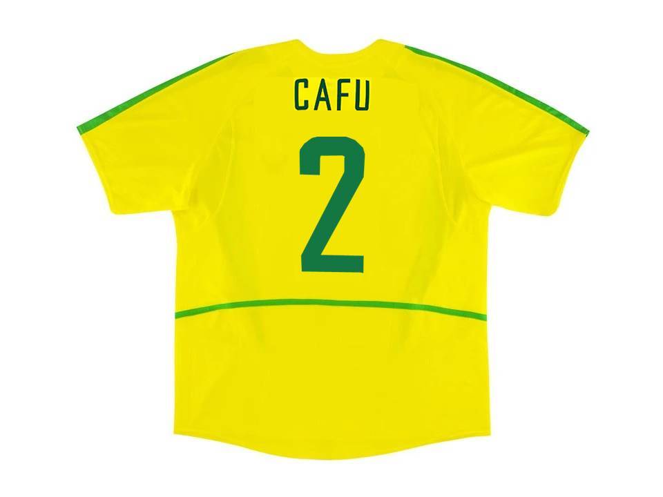 Brazil Brasil 2002 World Cup Cafu 2 Home Jersey