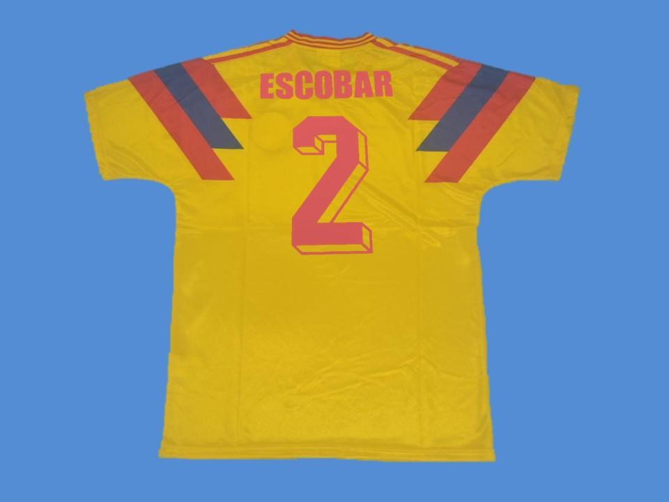 Camiseta amarilla local de Escobar 2 de la Copa Mundial de Colombia 1990