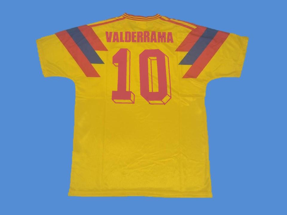 Colombia 1990 World Cup Valderrama 10 Home Yellow Jersey