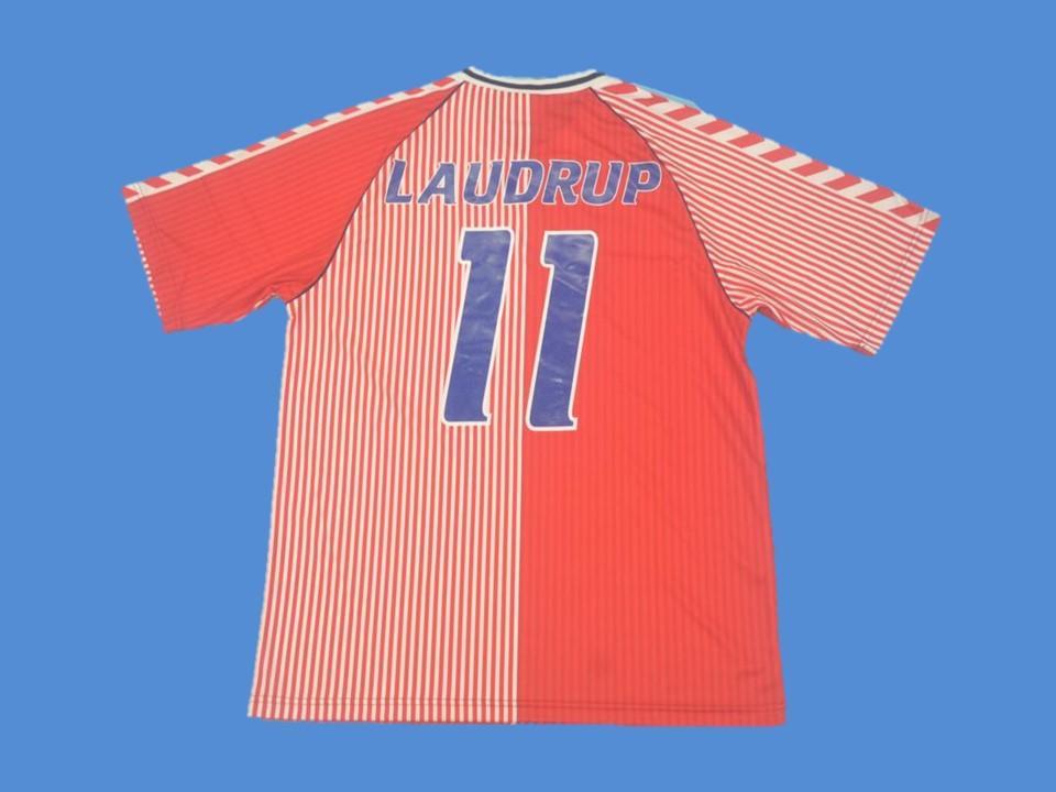 Denmark 1986 Laudrup 11 Home Jersey