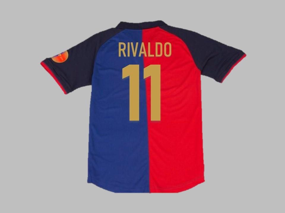 Fc Barcelona 1999 Rivaldo 11 Home Football 100 Years Shirt
