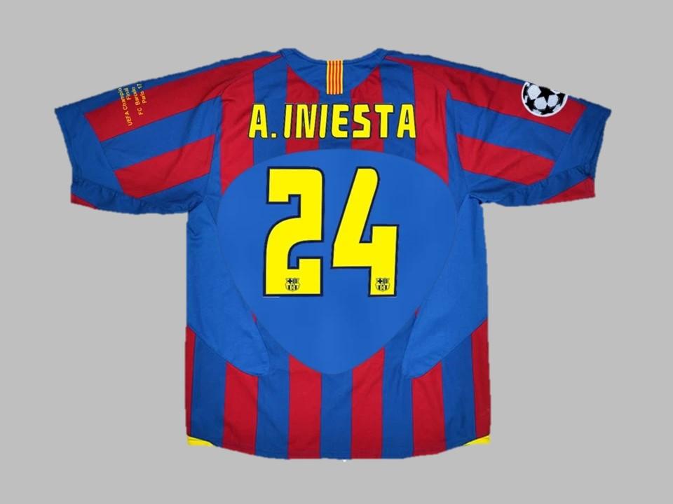 Fc Barcelona 2006 Iniesta 24 Ucl Final Home Shirt