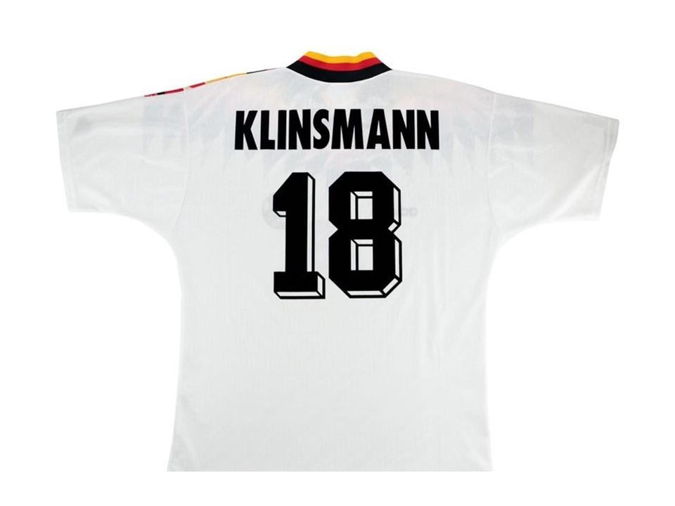 Germany 1990 Klinsmann 18 World Cup Home Football Shirt Soccer Jersey