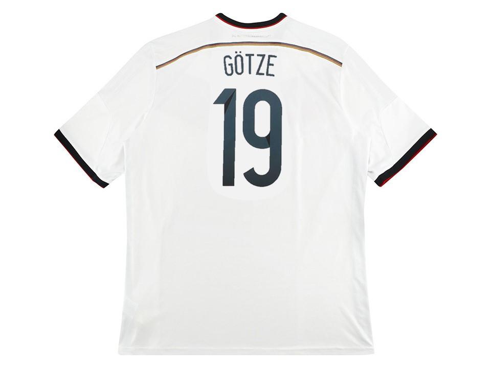 Germany 2014 Gotze 19 World Cup Home Football Shirt Soccer Jersey