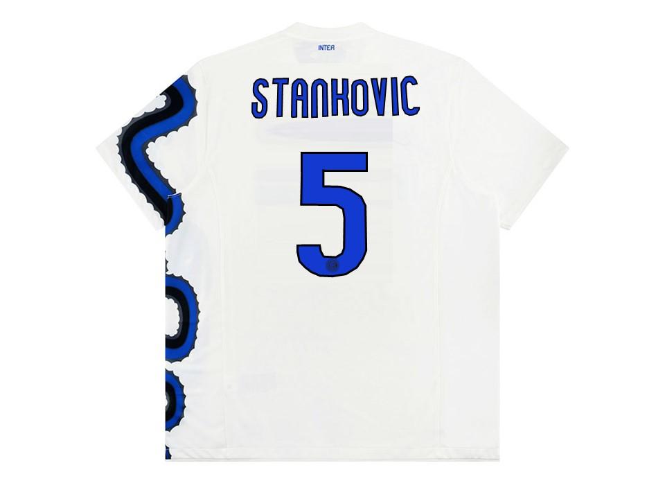 Inter Milan 2010 Away Stankovic 5 With Badges Football Shirt Jersey