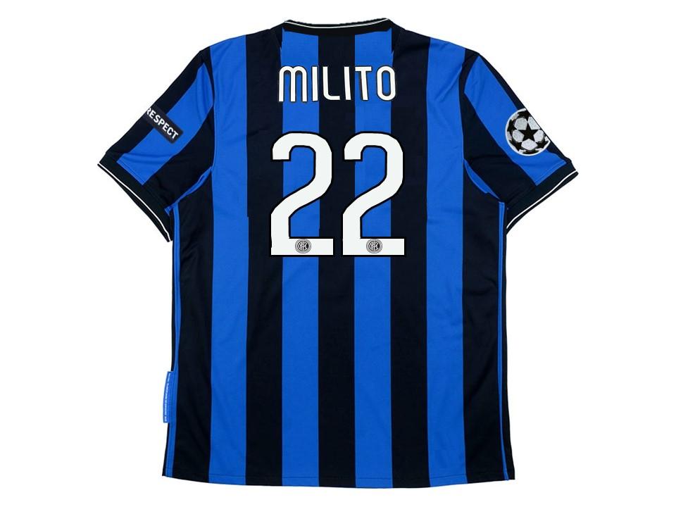 Inter Milan 2010 Milito 22 Ucl Final Home Football Shirt Jersey