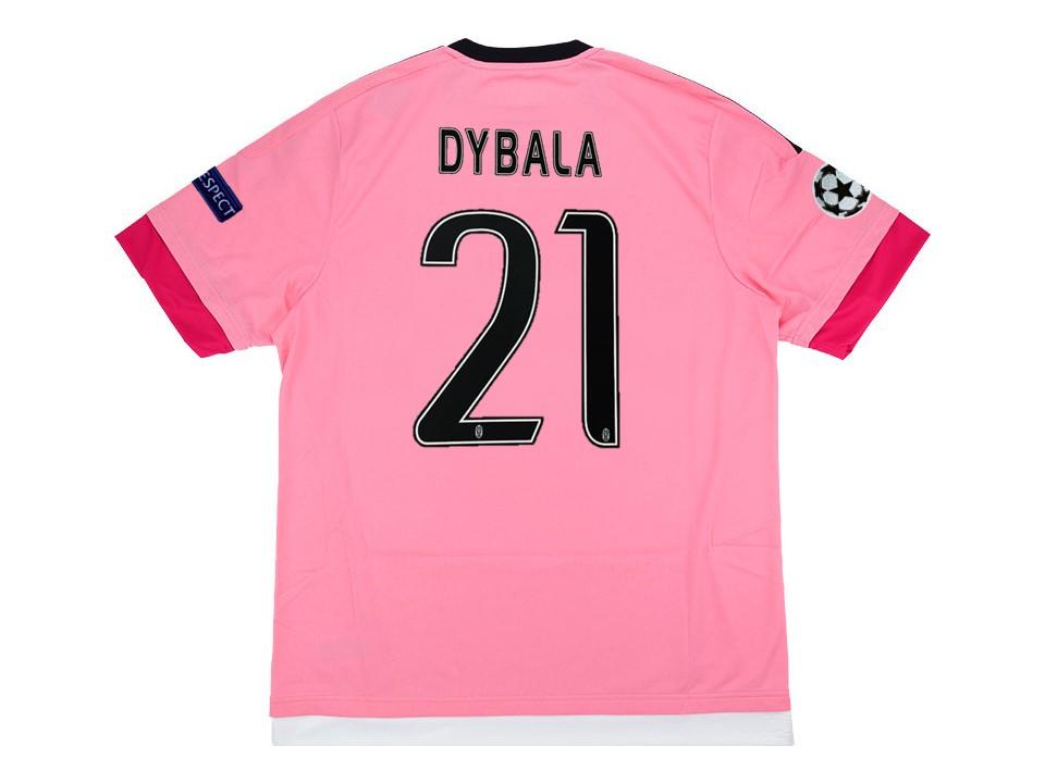 Juventus 2015 2016 Dybala 21 Ucl Away Pink Football Shirt Soccer Jersey