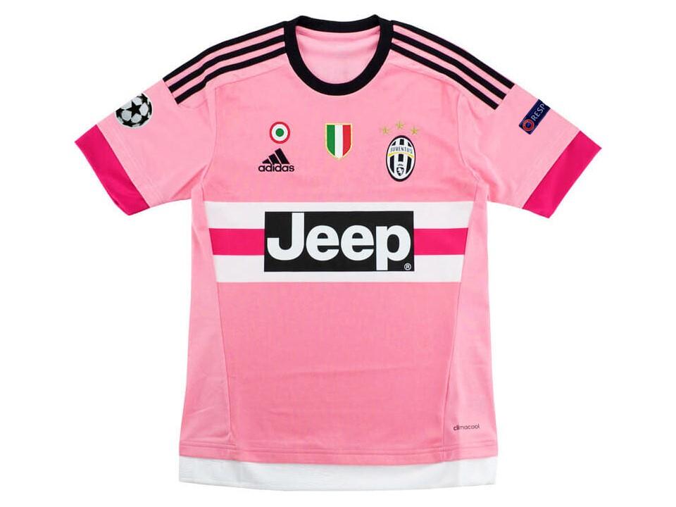 Juventus 2015 2016 Ucl Away Pink Football Shirt Soccer Jersey