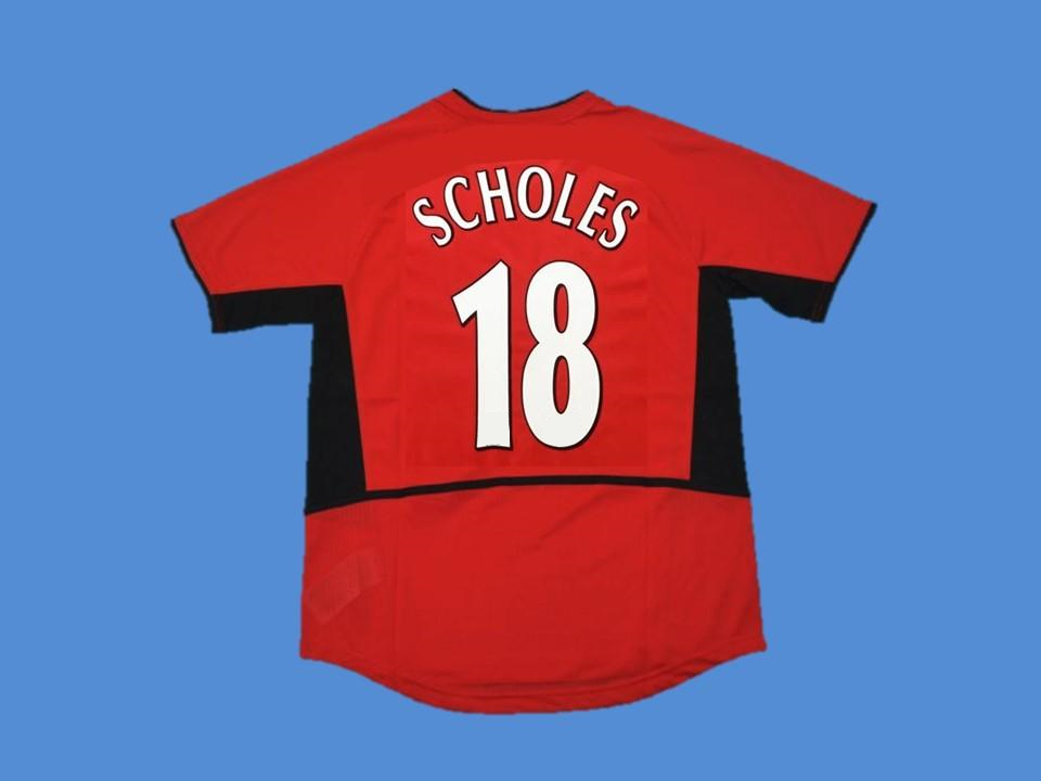 Manchester United 2002 2003 Scholes 18 Home Jersey