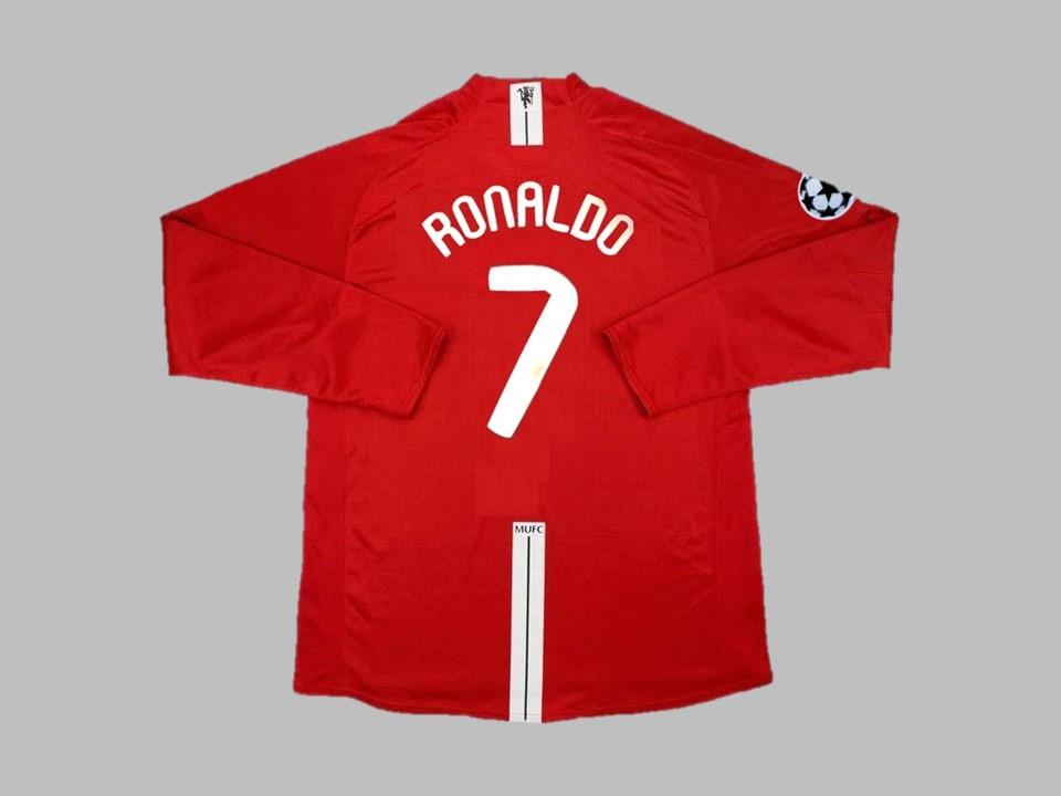 Manchester United 2007 2008 Ronaldo 7 Ucl Final Home Long Sleeve Shirt