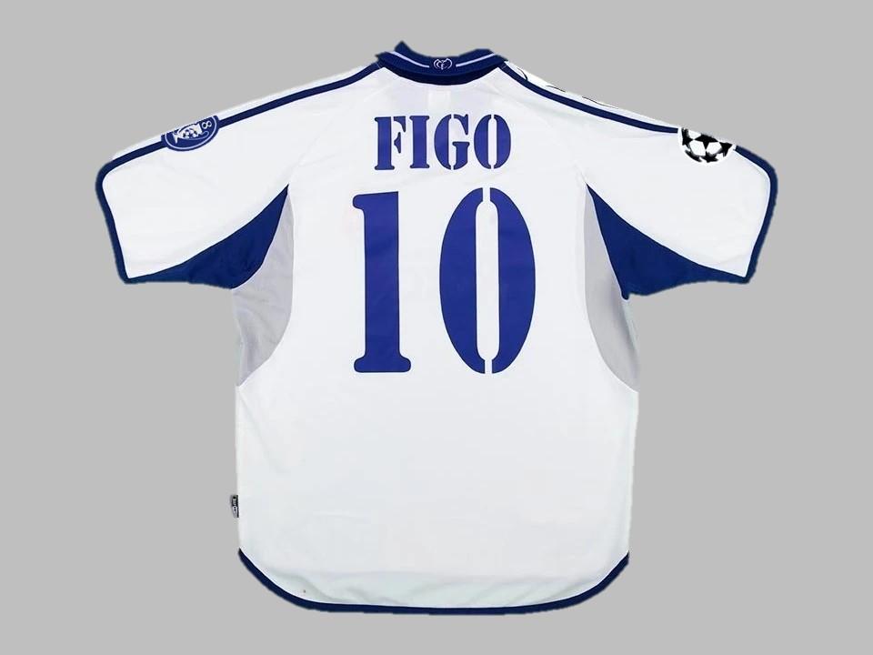 Real Madrid 2000 2001 Figo 10 Home Shirt Ucl