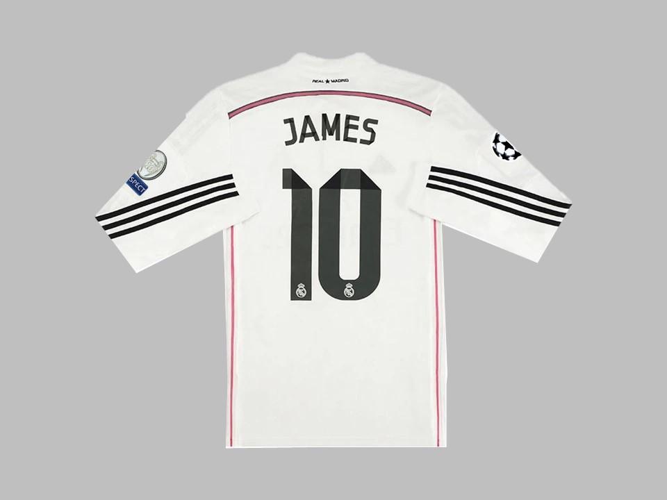 Real Madrid 2014 2015 James 10 Home Shirt Long Sleeve