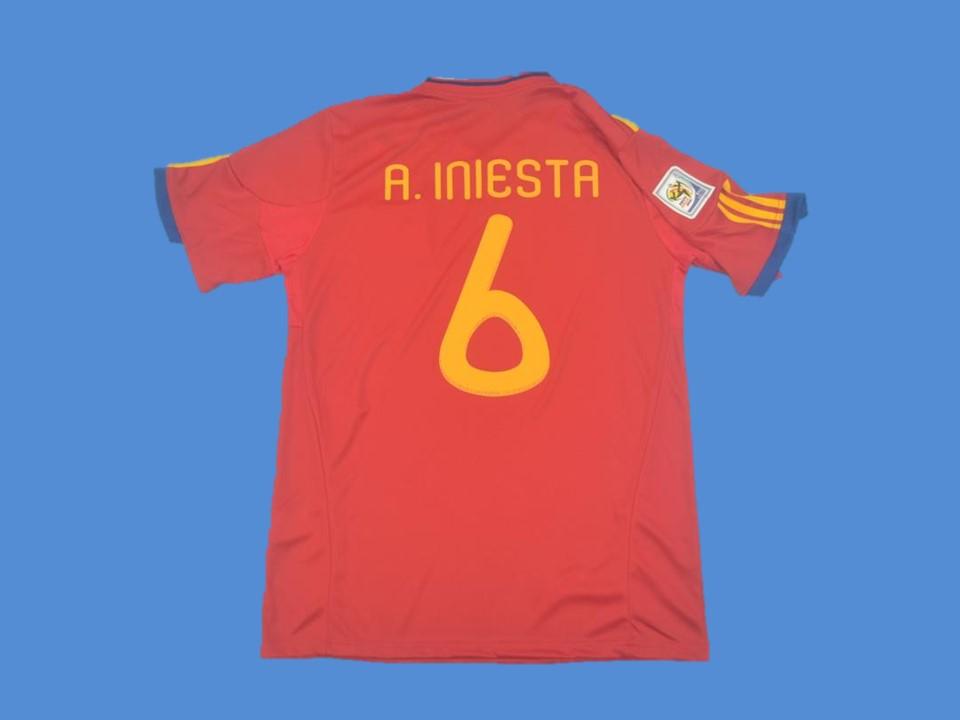 Spain 2010 Espaa A.Iniesta 6 World Cup Home Jersey
