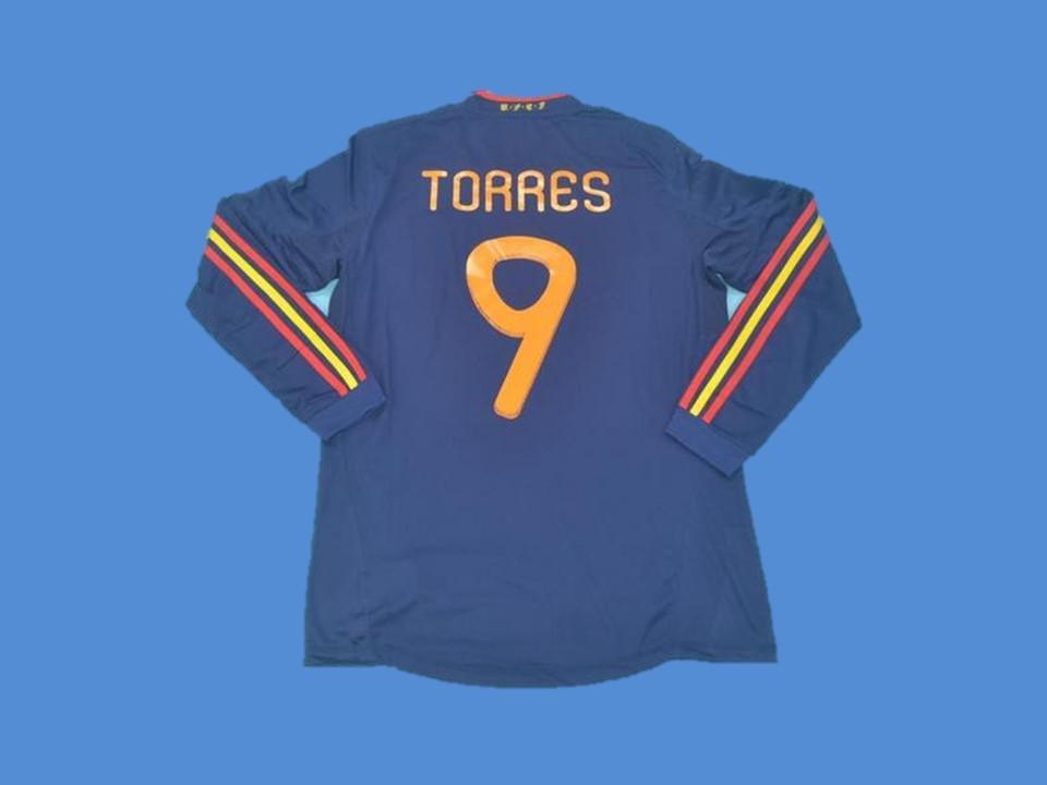 Spain 2010 Torres 9 Away Long Sleeves Home Jersey