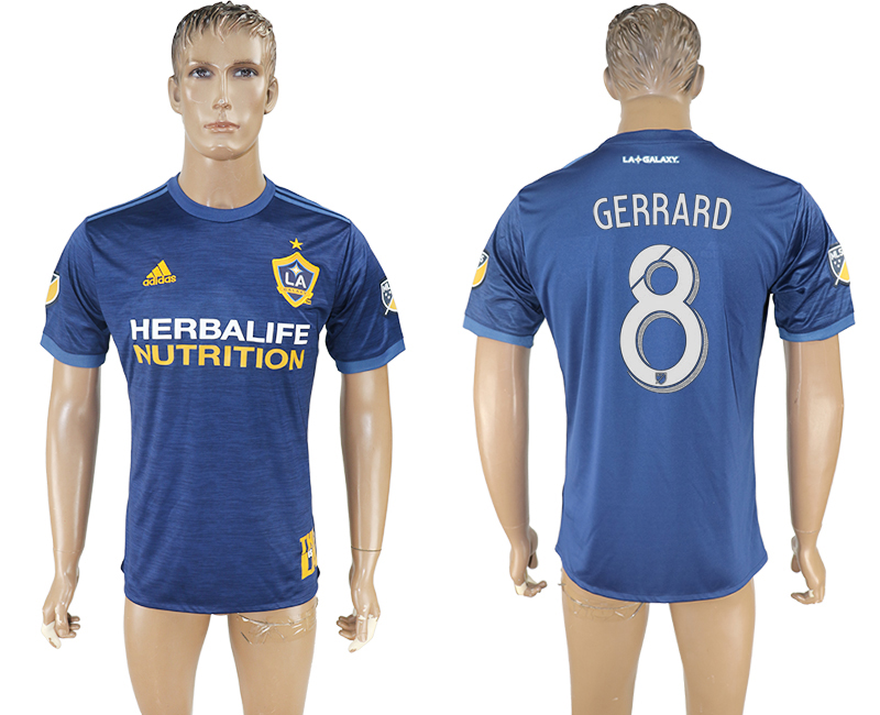 2017-2018 Los Angeles Galaxy GERRARD #8 FOOTBALL JERSEY BLUE