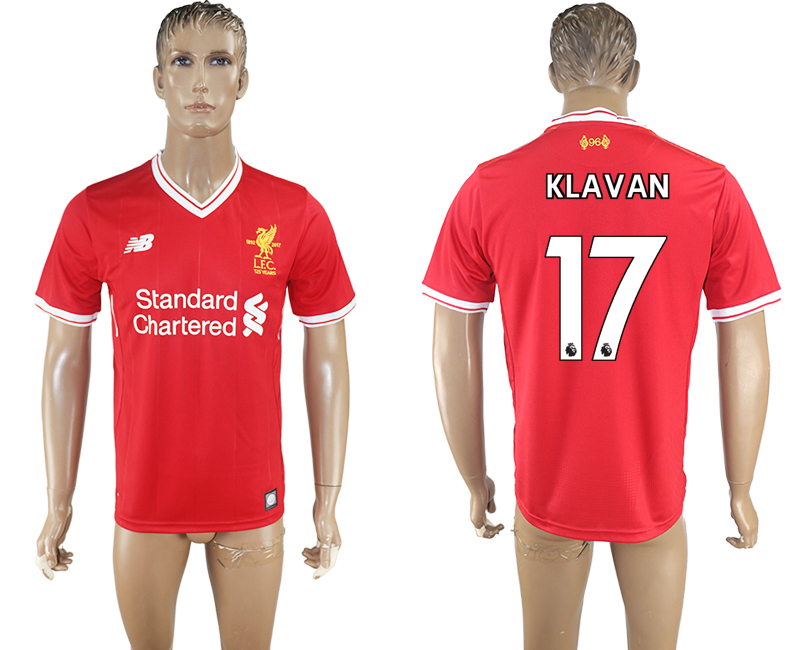 2017-2018 Liverpool KLAVAN #17 FOOTBALL JERSEY RED