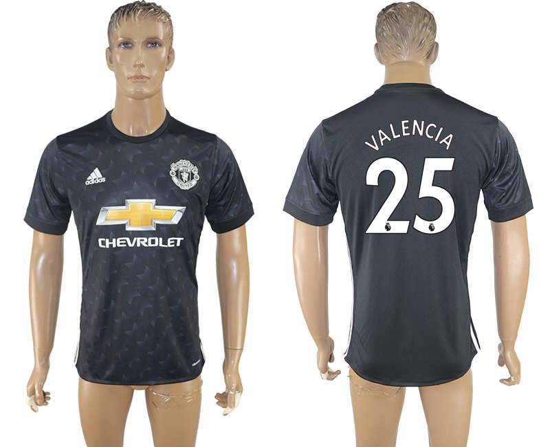 2017-2018 Manchester United VALENCIA #25 football jersey black