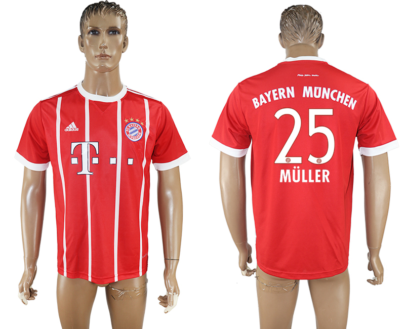 2018 BAYERN MUNCHEN MULLER #25 FOOTBALL JERSEY RED