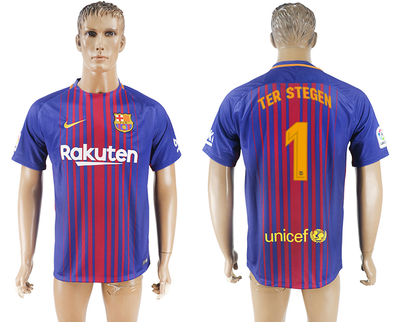 2018 Barcelona FOOTBALL JERSEYS TER STEGEN #1BLUE&RED