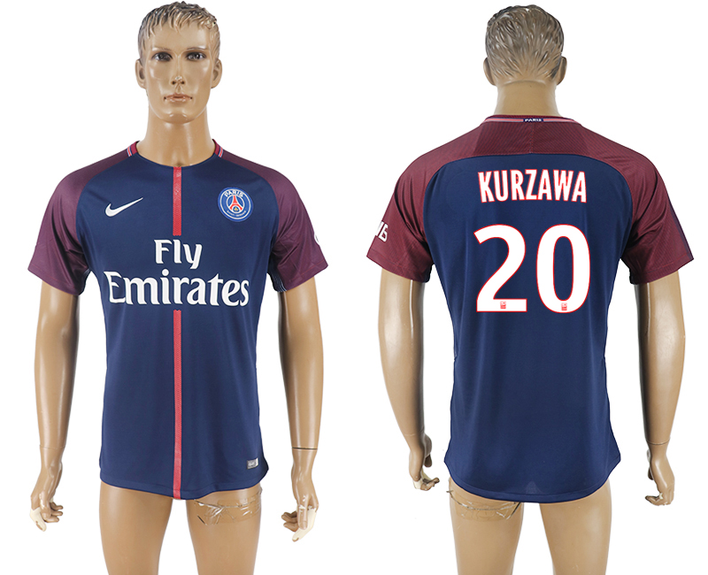 2018 PSG FOOTBALL JERSEYS KURZAWA #20 BLUE