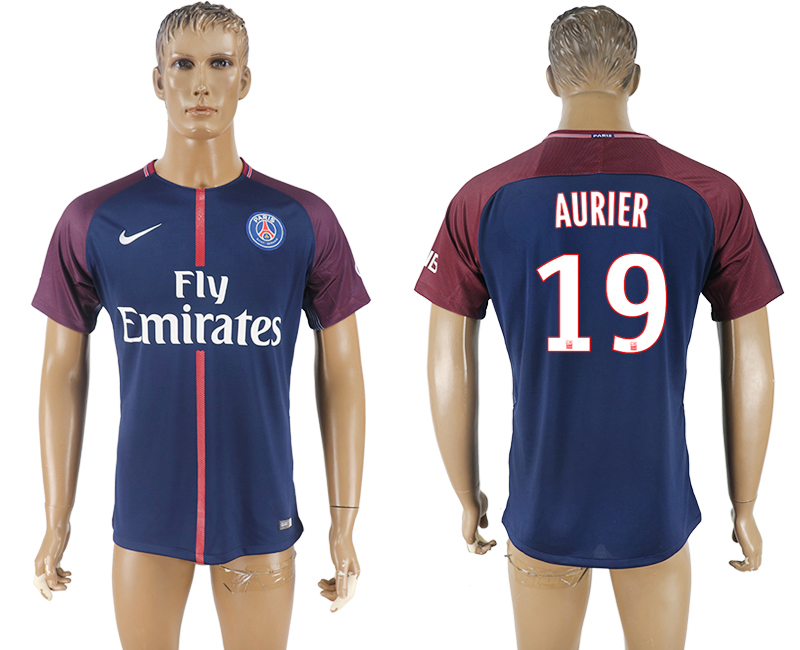 2018 PSG FOOTBALL JERSEYS AURIER #19 BLUE