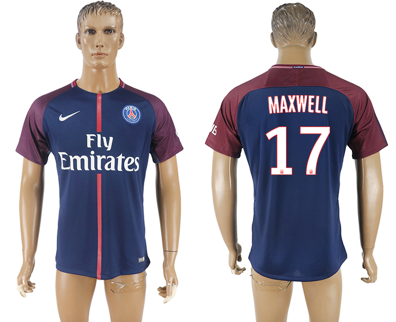 2018 PSG FOOTBALL JERSEYS MAXWELL #17 BLUE