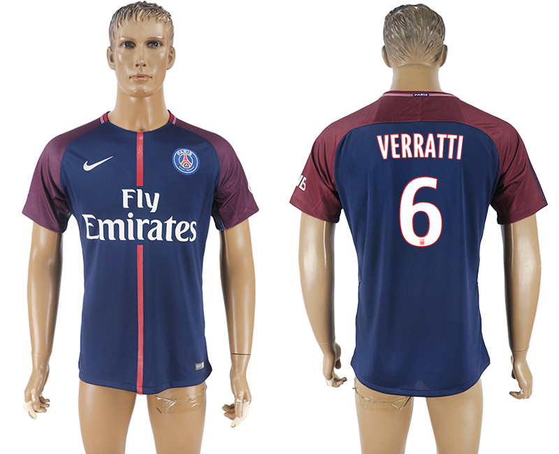 2018 PSG FOOTBALL JERSEYS VERRATTI #6 BLUE