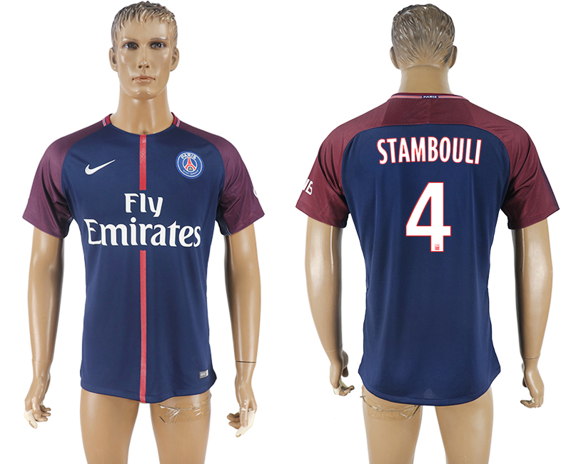 2018 PSG FOOTBALL JERSEYS STAMBOULI #4 BLUE