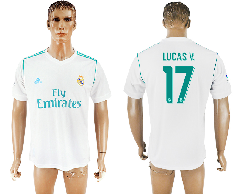 2017-2018 Real Madrid CF LUCAS V. #17 FOOTBALL JERSEY WHITE